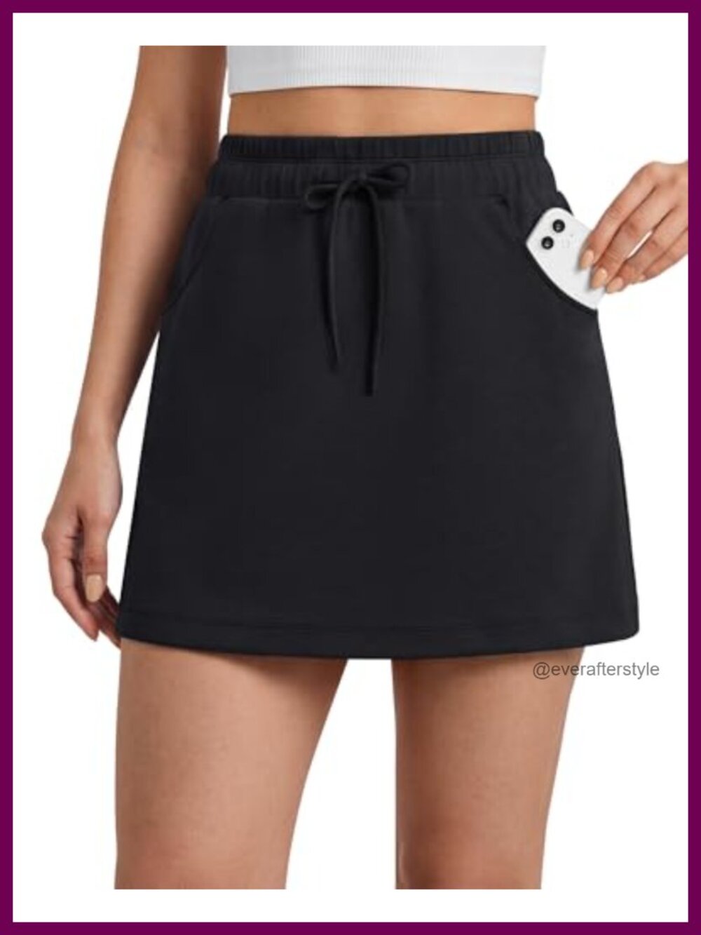 Modal Soft A-Line Summer Skirt with Pockets Drawstring Waist